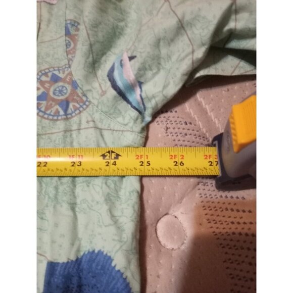 Columbia Mens Fish Graphic Print Green Button Down Short Sleeve Shirt Large L - Picture 11 of 12